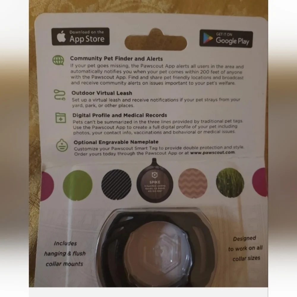 PAWSCOUT The Smarter Pet Tag Community Pet Finder & Alerts Bluetooth Black NEW